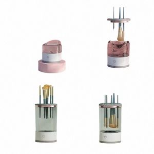 Máquina limpiadora de brochas de maquillaje eléctrica con carga USB: Herramientas de limpieza de brochas cosméticas automáticas de secado rápido 3 en 1 x0vR #