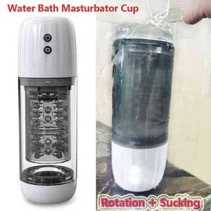 Elektrische mannelijke masturbatie vacuüm penis zuigpomp water bad roteren apparaat seksuele borst speelgoed 0114
