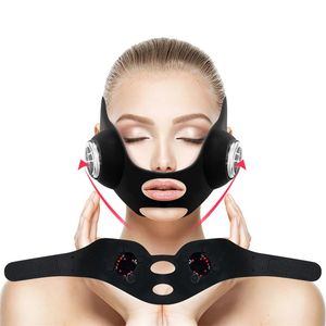 Masque électrique EMS microcourant Vibration en forme de V menton levage serrer Anti-rides soins de la peau instrument de Massage du visage 231225