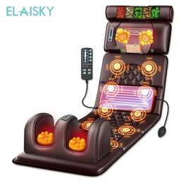 Elektrische massagematras Vibrerende verwarming Infrarood stimulator Kussen voor nekrug Voet Volledige lichaamspijn Stressverlichting Body Relax 240111