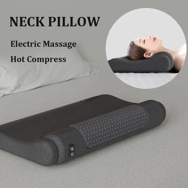 Almohada de cuello de masaje eléctrico para proteger la tracción de la columna cervical comprimir el cojín de diseño ergonómico para dormir 231221