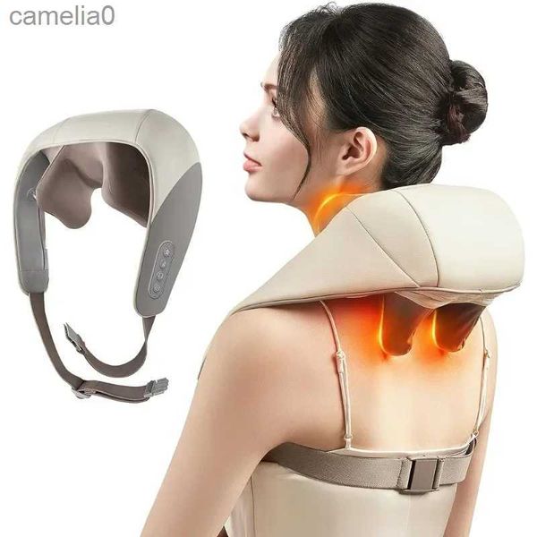 Masaje eléctrico cuello y espalda masajeador de cuello y espalda cuello y hombro masaje masaje almohada cervical espalda músculo masaje relajante shawll231219