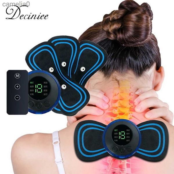 Masajeadores eléctricos EMS Mini masajeador eléctrico estimulador alivio del dolor muscular cuello espalda pierna cuidado de la salud herramientas de relajación cervical portátil MassageL231220