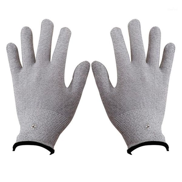 Masajeadores eléctricos, masajeador de electroterapia de fibra, guantes eléctricos, masaje con alambre, máquina de terapia de electrodos conductores