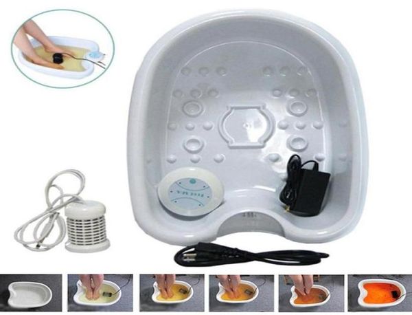 Masajeadores eléctricos Hogar Mini Detox Foot Spa Machine Cell Dispositivo de limpieza iónica Aqua Bath Massage Basin7058359