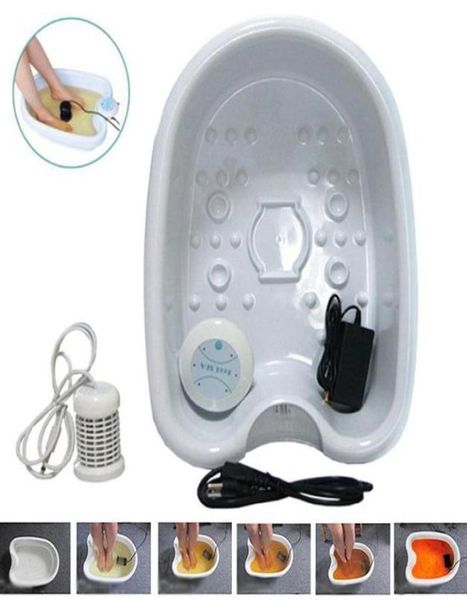 Masajeadores eléctricos Hogar Mini Detox Foot Spa Machine Cell Dispositivo de limpieza iónica Aqua Bath Massage Basin2819530