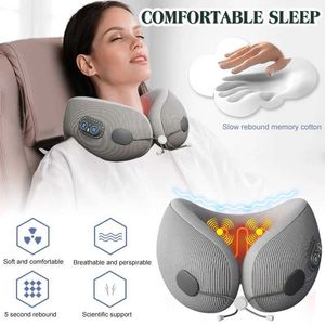 Massageurs électriques Nouveaux oreillers en mousse à mémoire de forme en U portable pour le certificat de protection du cou Massage de chauffage réglable