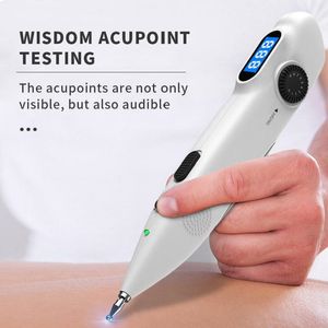 Masajeadores eléctricos Bolígrafo de acupuntura láser portátil con pantalla digital Electro Punto Estimulador muscular Dispositivo