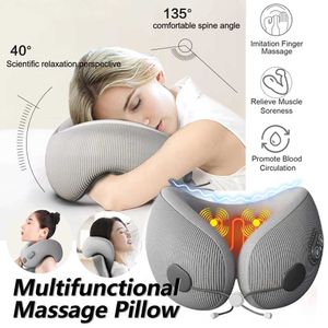 Massageurs électriques Mémoire en U Mémoire de mousse Coube chauffage vibration massage de massage voyage oreiller de couchet de sommeil