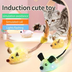 Souris électriques Chat Jouets Interactif Aléatoire Marche Simulation Souris Chat En Peluche Jouet Capteur De Vibration Chaton Chats Teaser Jouets 240226