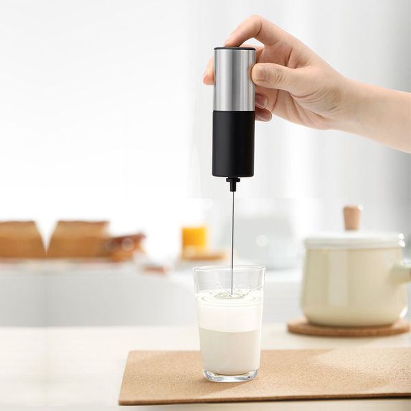 mousseur à lait électrique à piles batteur à main fouet à main machine à café pour cappuccino agitateur mélange mousseux moustaches batteur à oeufs
