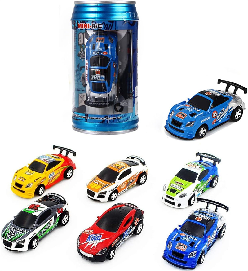 Electric Mini RC Car Creative Coke Can Pocket Racing Car with LED Lights Micro Racing Car Gravity Sensor Cell Phone Remote Control 3 Modes Gifts for Kids