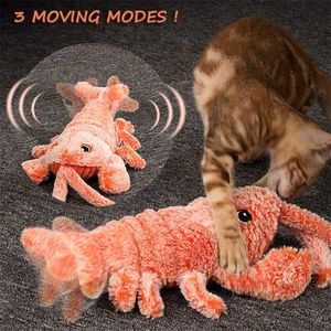 Elektrische bewegende vis kat speelgoed interactieve flopping kreeft nip realistische nip kicker speelgoed huisdier product voor kitten kitty 211122