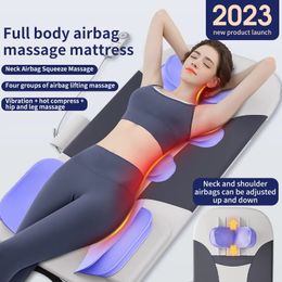 Elektrisch multifunctioneel verwarmd massagekussen voor het hele lichaam met afstandsbediening Nekvibratiemassagematras met airbag 240119