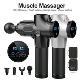 Electric Spier Massager Therapie Fascia Massage Gun Diepe Vibration Spier Ontspanning Fitnessapparatuur 1200-3300r / Min Dropship met Tas