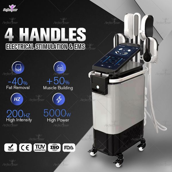 Machine électrique de stimulation musculaire perte de poids corps minceur sculpture Emslim Neo RF bâtiment musculaire brûler les graisses équipement de levage des fesses 4 poignées