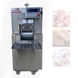 Máquina cortadora de carne de rollos de cordero eléctrica, picadora automática de carne de res, cordero, cerdo, panceta, cortador de alimentos congelados