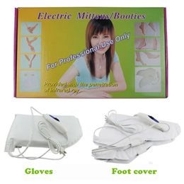 Gants électriques de main d'art d'ongle couverture de pied manucure mitaines chauffantes traitement de thérapie de cire infrarouge réchauffeur de SPA pour mitaines de soins des mains 240123