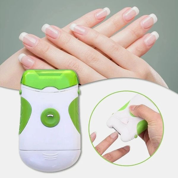 Clipper eléctrico Clipper LED Light File Manicure Pedicure Sets Herramientas de salud y belleza con cabeza extraíble - Verde