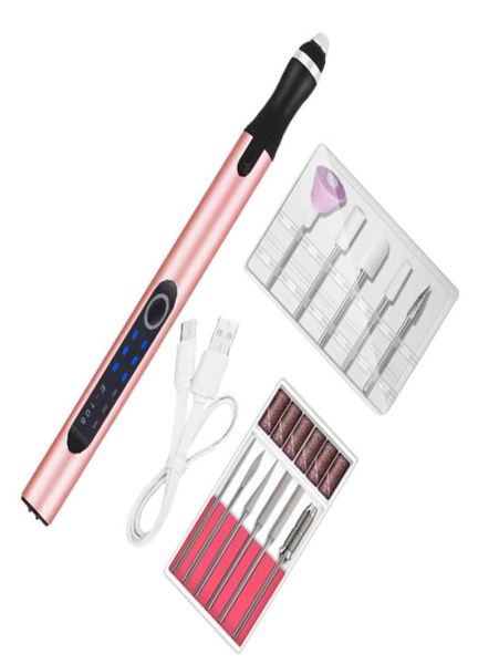 Kit de forage à ongles électrique Machine de fichiers à ongles à ongles sans fil de fil pour la manucure Pédicure Professional Salon Tool Kit 21126628410