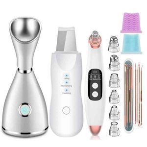 Électrique Nano Facial Pulvérisateur Vapeur Acné Blackhead Remover Point Noir Aspirateur Outil Peau Scrubber Pore Cleaner 220516