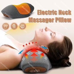 Elektrische nek Massager Cervicale kussenverwarming Vibratie Massage Tractie Relax Sleep Slaap Schuim wervelkolom STEUMT 240318