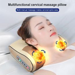 Masajeador de cuello eléctrico Almohada Dispositivo de almohada de masaje multifuncional Masajeador saludable cervical Masajeador de almohada de relajación 240202