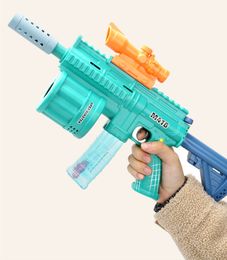 Pistola eléctrica juguetes equipo de juego al aire libre M416 pistola de burbujas bala suave absorbente luz acústica música 3 en 1 juguete para niños pistola de pellets Pistola de Burbujas Toy Gun Blaster