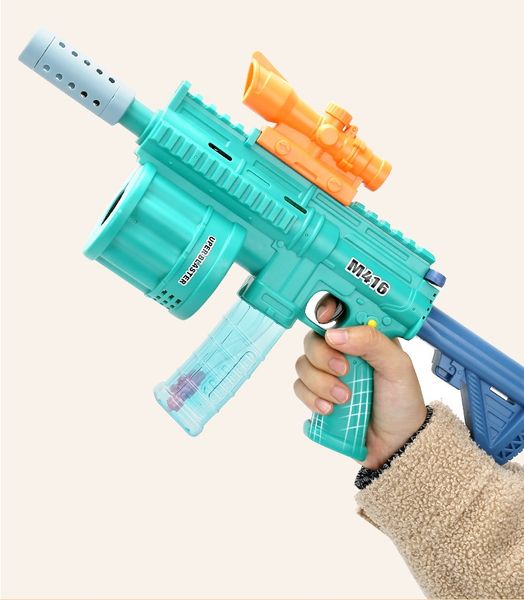 Pistolet électrique jouets équipement de jeu en plein air M416 pistolet à bulles balle molle absorbant lumière acoustique musique 3 in1 jouet pour garçons pistolet à granulés Pistola de Burbujas Toy Gun Blaster