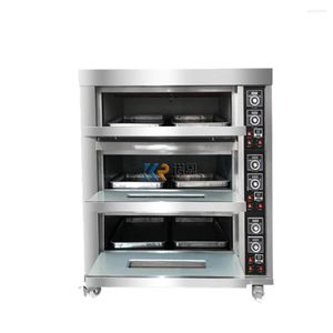 Hornos eléctricos comerciales 3 cubiertas 6 bandejas horno para hornear pan Pizza pastel panadería máquinas equipo de cocina con vapor