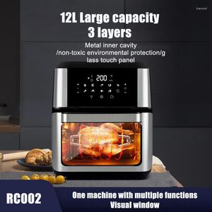 1700W 12L Multi-Function Air Fryer Mini Oven with Touch Controls, 3-Layer Visibility, Compact Tabletop Design