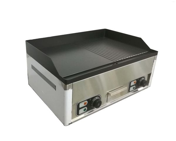 Hornos eléctricos, equipo de cocina para restaurante, placa antiadherente comercial de acero inoxidable, parrilla plana de hierro fundido (FY-705A)