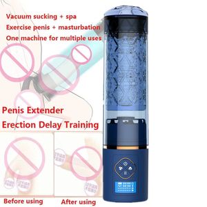 Elektrische Penisvergroting Vacuümpomp Kunstkut Cup Extender Erectie Vertraging Training Spa sexy Machine Voor Man speelgoed