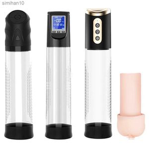 Electric Penis Pump Dick Enlargement Vacuum Device Male Masturbator Penis Enhancer Erection Sex Toys For Men L230518
