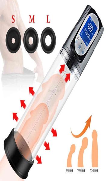 Bomba eléctrica Vacuación Masturbator masculino USB Extensor automático Erección Penile Conjunto de sexo Juguetes para hombres Shop8513771