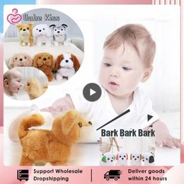 Jouet en peluche de chien kawaii de chiot électrique peut marcher simulation de queue de wag de nœud sans batterie pour un chien de robot pour enfants 240407