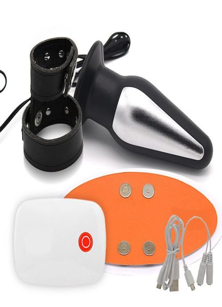 Prise électrique jouet anal électro pour hommes masturbateur avec anneau sur sexe application à distance smartphone impulsion adulte Y200616 choc gode vibrateur9957164