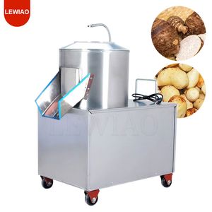 Pelador eléctrico de patatas, máquina comercial de limpieza de batatas, lavadora de patatas completamente automática de acero inoxidable