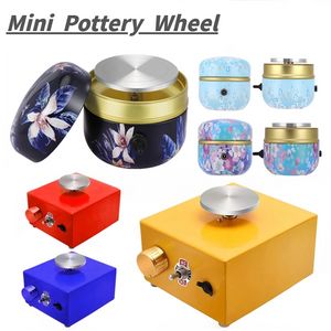 Pottery Wheels Potter's Wheel Forming Machine Mini Pottery Pottery Turningable With Tray Sculpting Kit DIY Ceramic Clay Tools