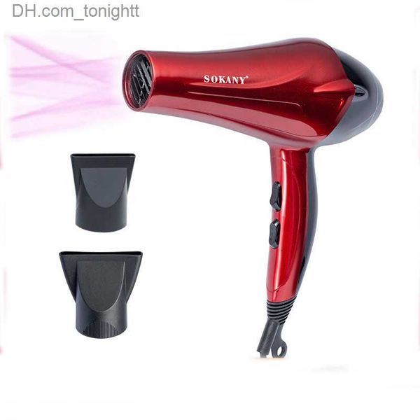 Secador de pelo profesional eléctrico Salón con boquilla Secador iónico Secador de pelo rojo portátil Peinados y herramientas Máquina de secado Q230828