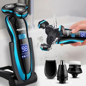 Maquinilla de afeitar eléctrica Afeitadora eléctrica Máquina de afeitar para cortar el cabello corporal para hombres Mujeres Clipper Rotary Barba Bikini Recortador impermeable 240124