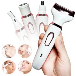 Rasoir électrique pour femmes 4-en-1 dame rasoir électrique pour visage nez jambes et aisselles bikini tondeuse pour femmes humide sec indolore 240115