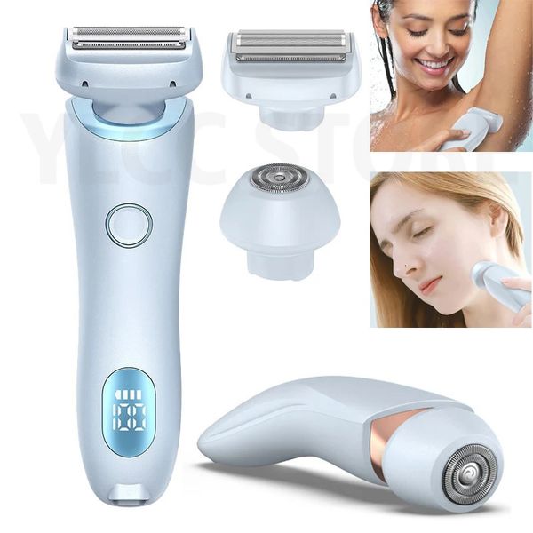 Razors électriques pour les femmes 2 en 1 bikini pour faire le visage des rasons d'épilation pour les sous-bras pourdies Ladies Trimmer Ipx7 imperméable 240411