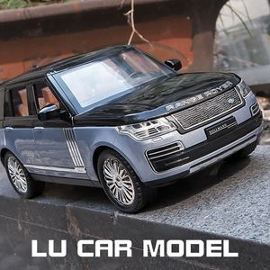 Electric RC Aircraft 1 24 Range Rover SUV Alloy Diecast Model Toy Sound Light Car Vehicle Toys For Children Collection Gift 230329