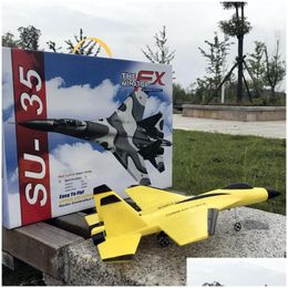 Elektrisch/RC -vliegtuig 2.4G Glider RC Drone Su35 Vastvleugel Vliegtuig Hand Gooi schuim dron elektrisch afstandsbediening buiten vliegtuig speelgoed DHZBA