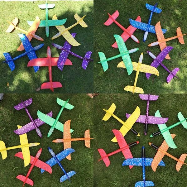 Aviones RC eléctricos 6 10 UNIDS Aviones planeadores de espuma Avión de juguete para lanzar a mano 36 CM 48 cm Modo de vuelo Modelo de avión para niños Deporte al aire libre Niños 230303