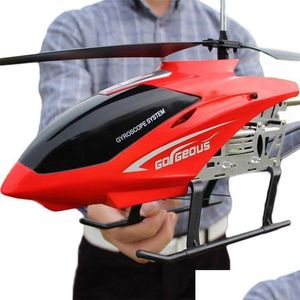 Avión eléctrico / RC 80 cm Súper grande RC Helicóptero Juguetes Recarga Resistente a caídas Control de iluminación Uav Modelo de avión al aire libre para niños 2 Dhinf