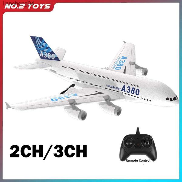 Avión eléctrico/RC A380 Avión Airbus RC Avión Juguetes de espuma 2.4G Glide Ala fija RTF Avión Juguetes al aire libre Drone Modle Easy Fly Regalo para niños