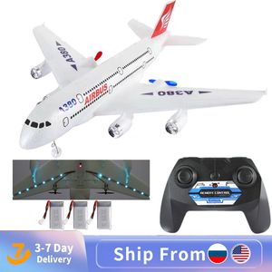 Electric/RC Aircraft Airbus A380 Boeing 747 RC Airplane Remote Control Toy 2.4G Vaste vleugelvlak Gyro Outdoor Aircraft Model met motorkinderen Geschenk 230210