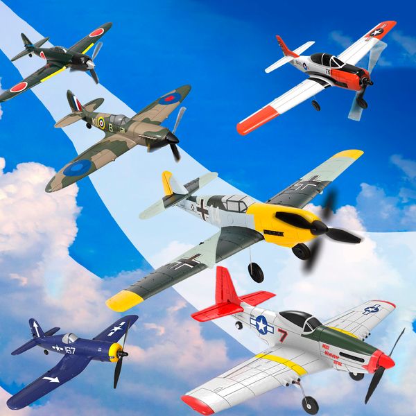 Avion électrique/RC Aircraft Wing Fighter P51D Mustang Xpilot Stability System EPP 400mm F4U Pirate 4-Ch 2.4G 6-axis PNP Aircraft Gift Toy 230711